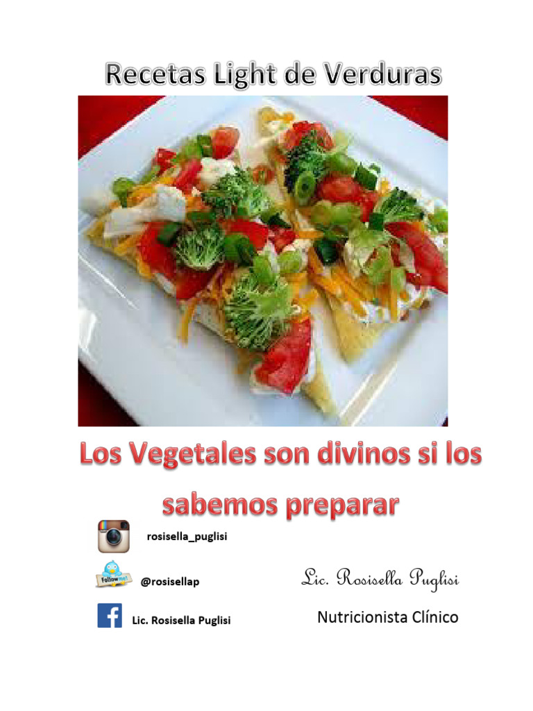 Recetas Light de Verduras y Hortalizas | PDF | ensalada | Vegetales