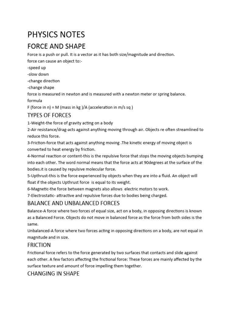 Understanding Forces and Deformation in Physics | PDF | Force ...