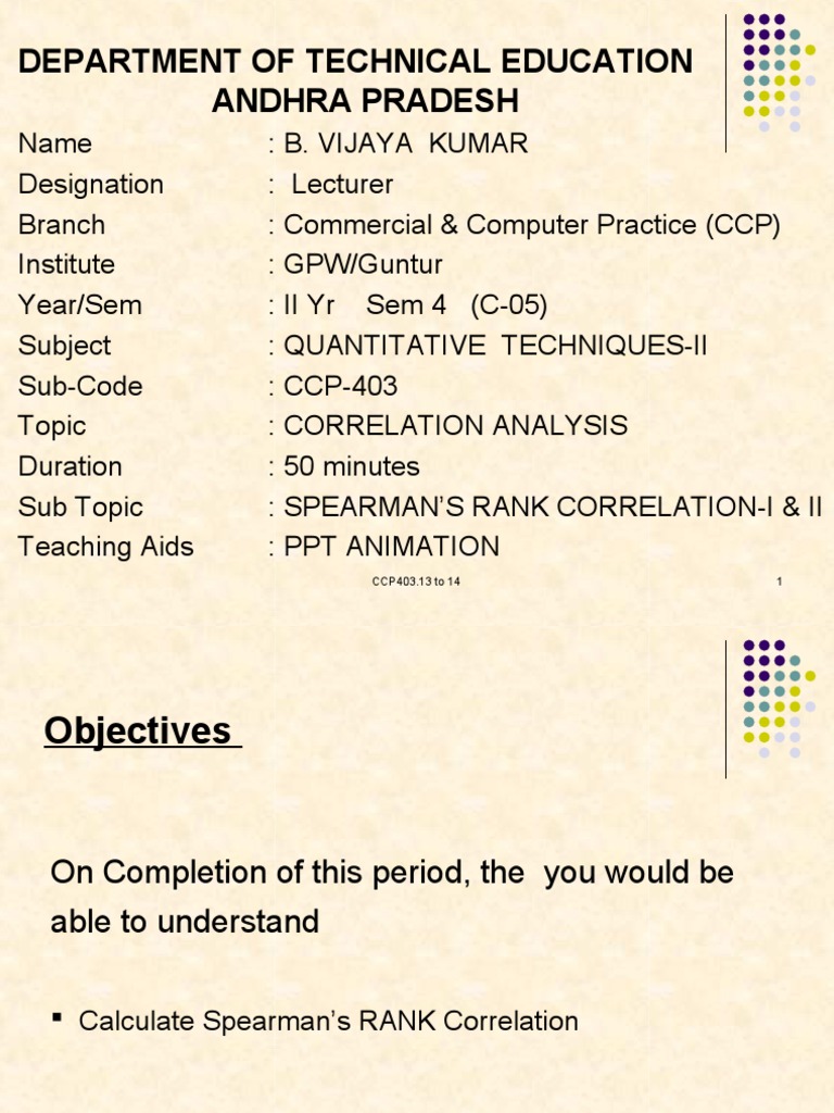CCP403 | PDF | Correlation And Dependence | Spearman's Rank Correlation ...