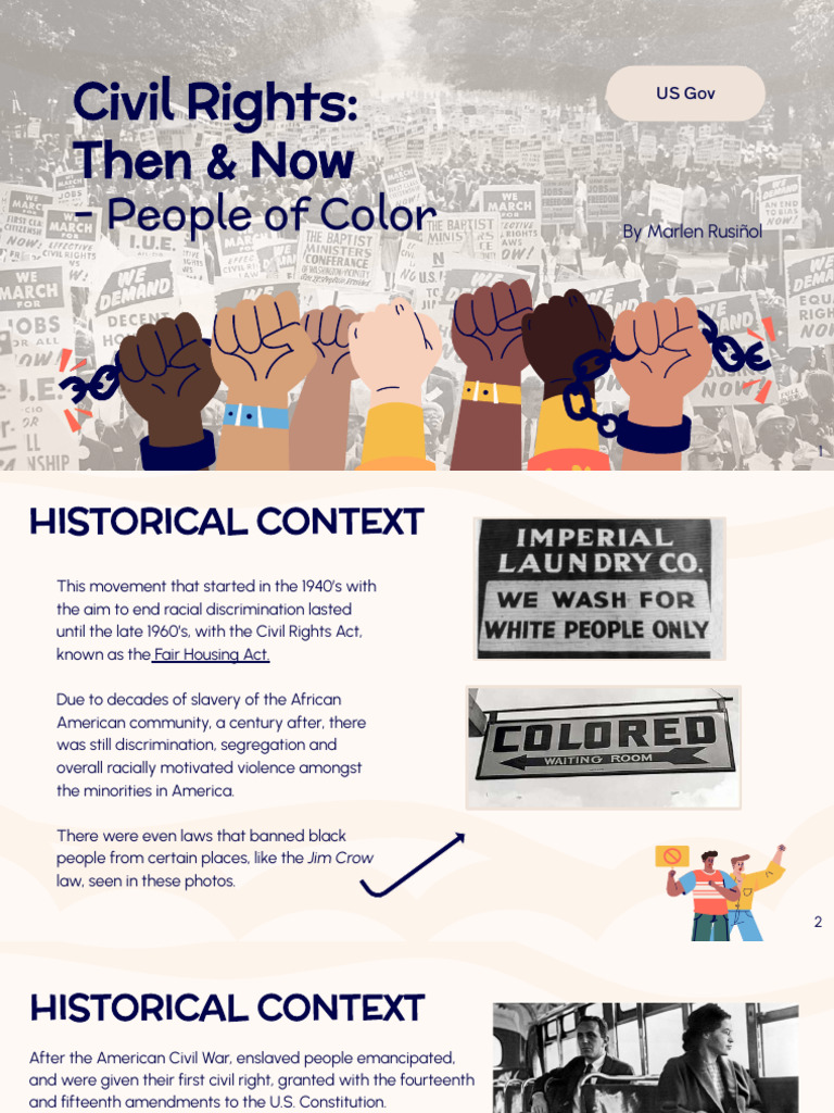 Civil Rights Progress: Then & Now | PDF | Jim Crow Laws | Anti Social ...