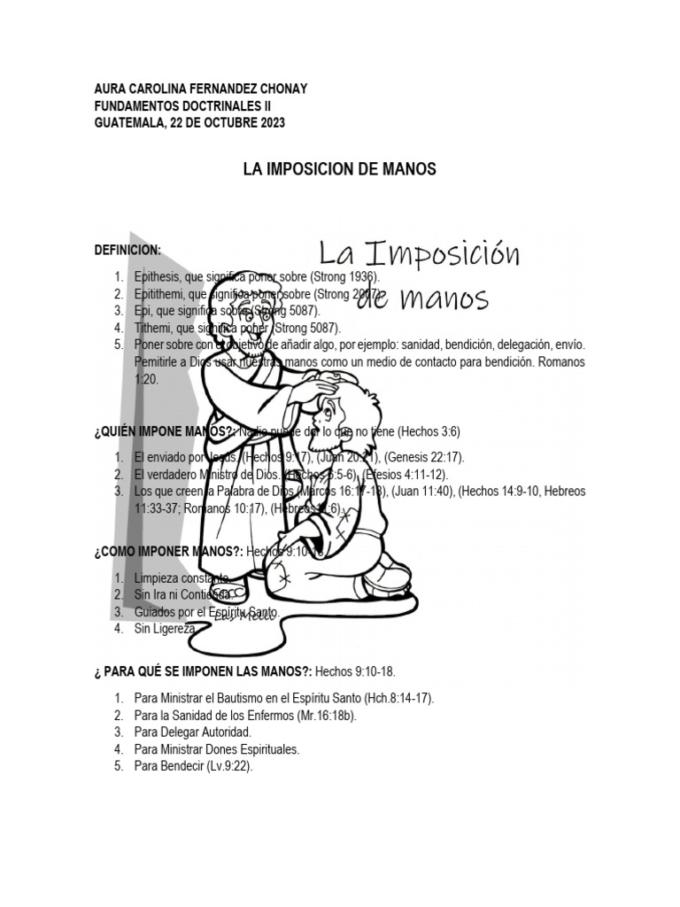 La Imposición de Manos: Definición y Propósitos | PDF | Política ...