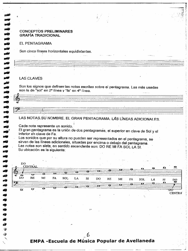 Pentagrama - Ubicacion de Notas y Figuras | PDF