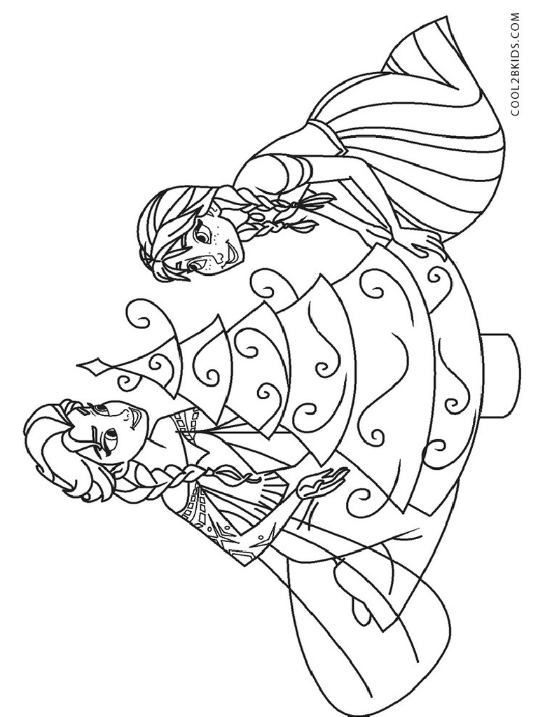 Elsa and Anna Christmas Coloring Pages | PDF