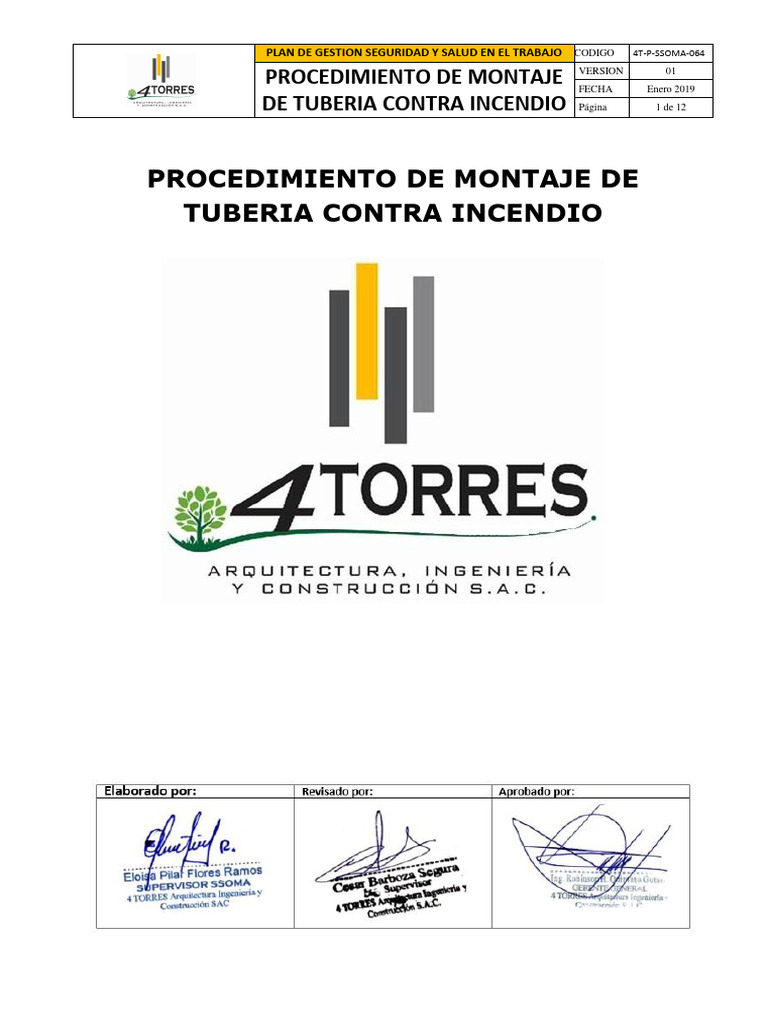 4t P Ssoma 064 Montaje De Tuberia Contra Incendio Pdf Seguridad Y