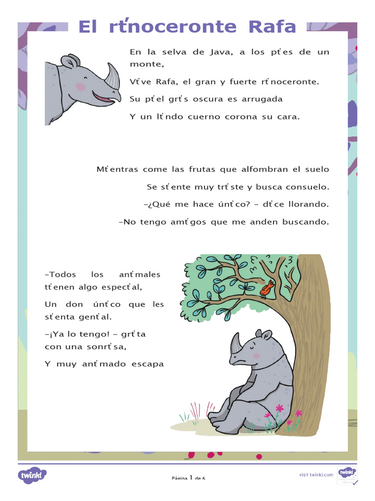 El rinoceronte Rafa y su búsqueda de identidad | PDF