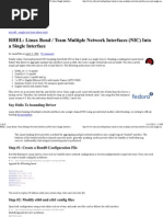 Team Multiple Network Interfaces (NIC) Into a Single Interface