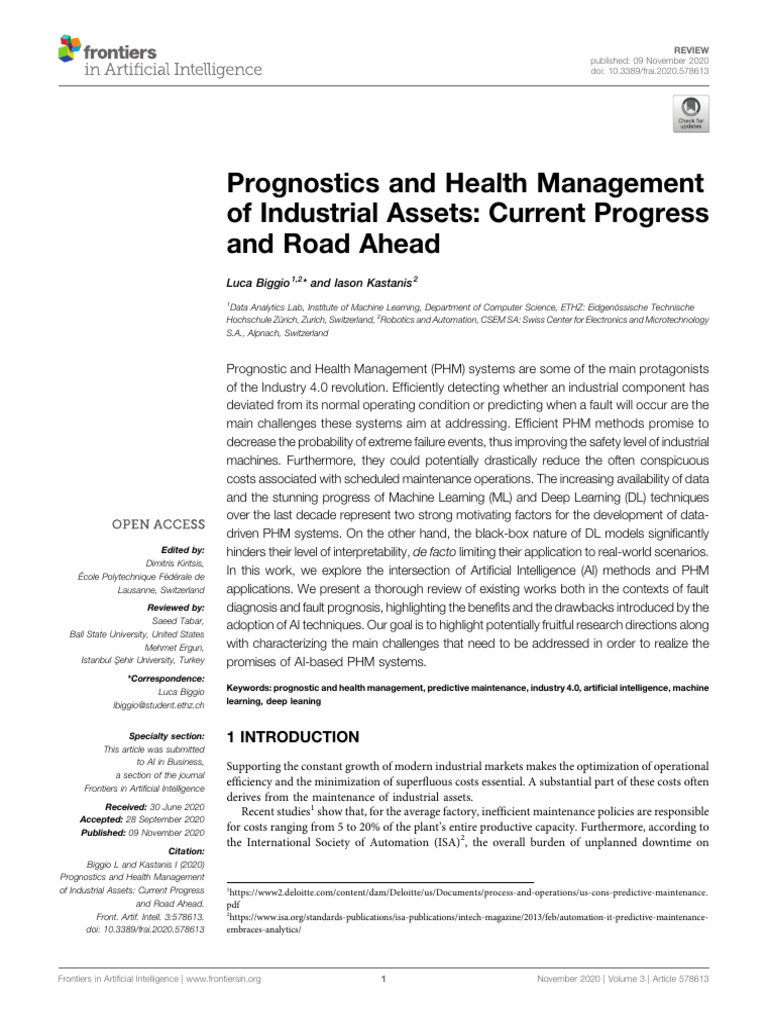 AI in Prognostics for Industrial Assets | PDF | Machine Learning ...