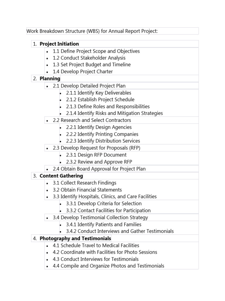Work Breakdown Structure | PDF | Request For Proposal