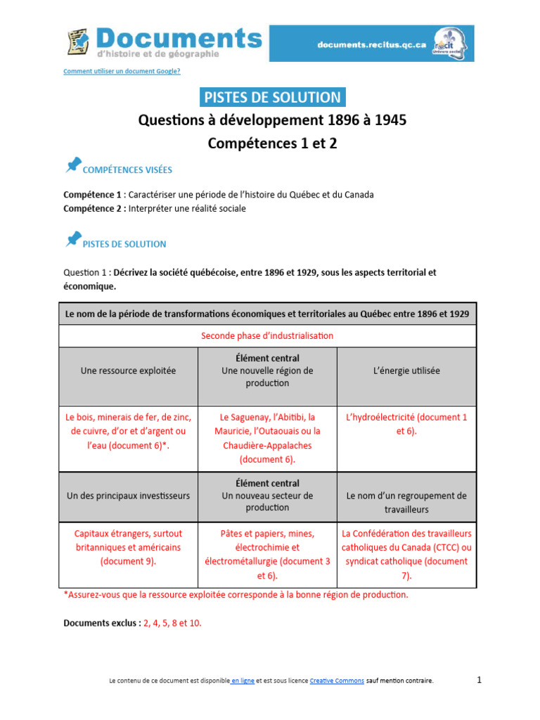 CH 2-Answers+1896+$C3$A0+1945 | PDF | Québec | Canada