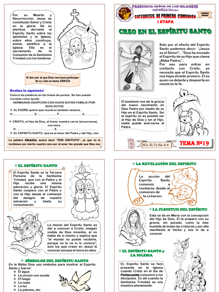 19 tema-CREO EN EL ESPIRITU SANTO | PDF | espíritu Santo | Jesús