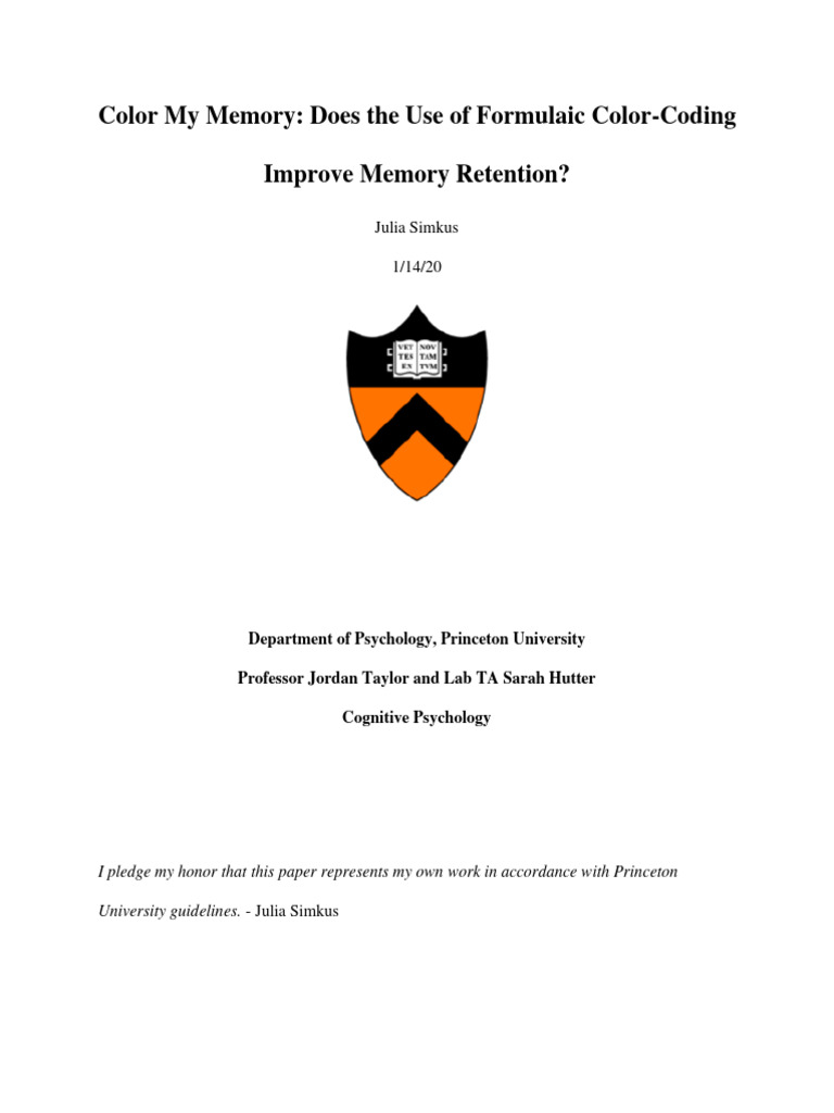 Impact of Color-Coding on Memory Retention | PDF | Memory | Recall (Memory)