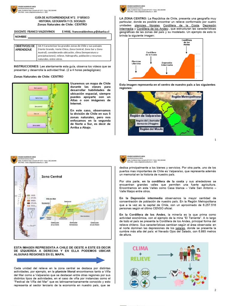Zonas Naturales de Chile: Zona Central | PDF | Chile | Ciencias de la ...