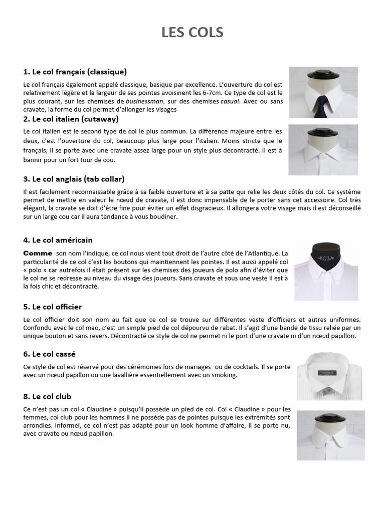 Les Cols | PDF | Mode de vie