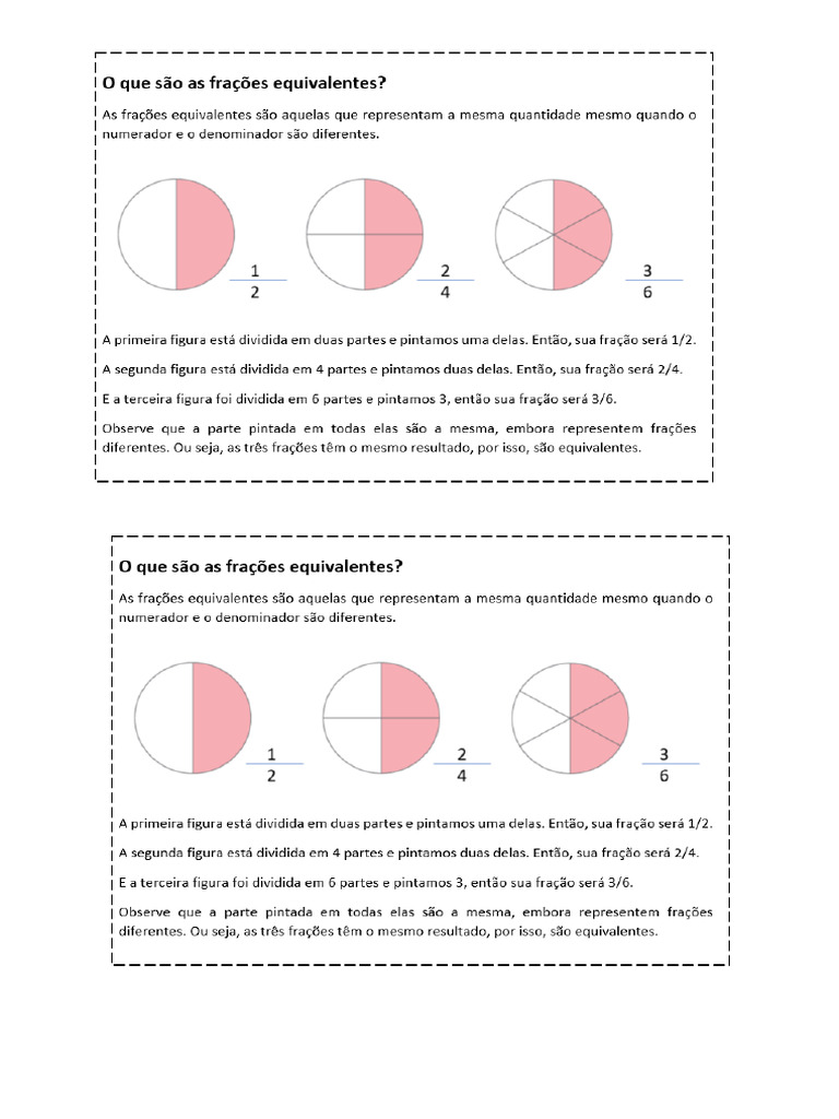 Fração Equivalente - Explicação | PDF