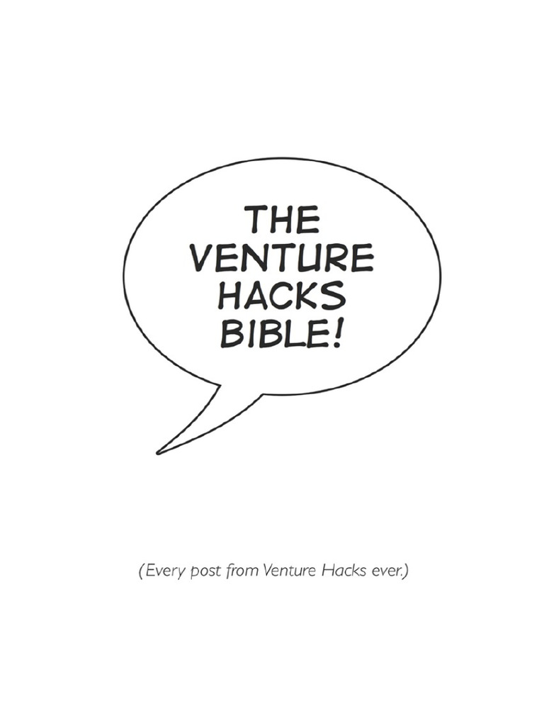 Venture hacks bible pdf venture capital corporate finance