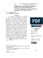 Educación Financiera en El Manejo Económico y Su Incidencia en La Cultura Del Ahorro