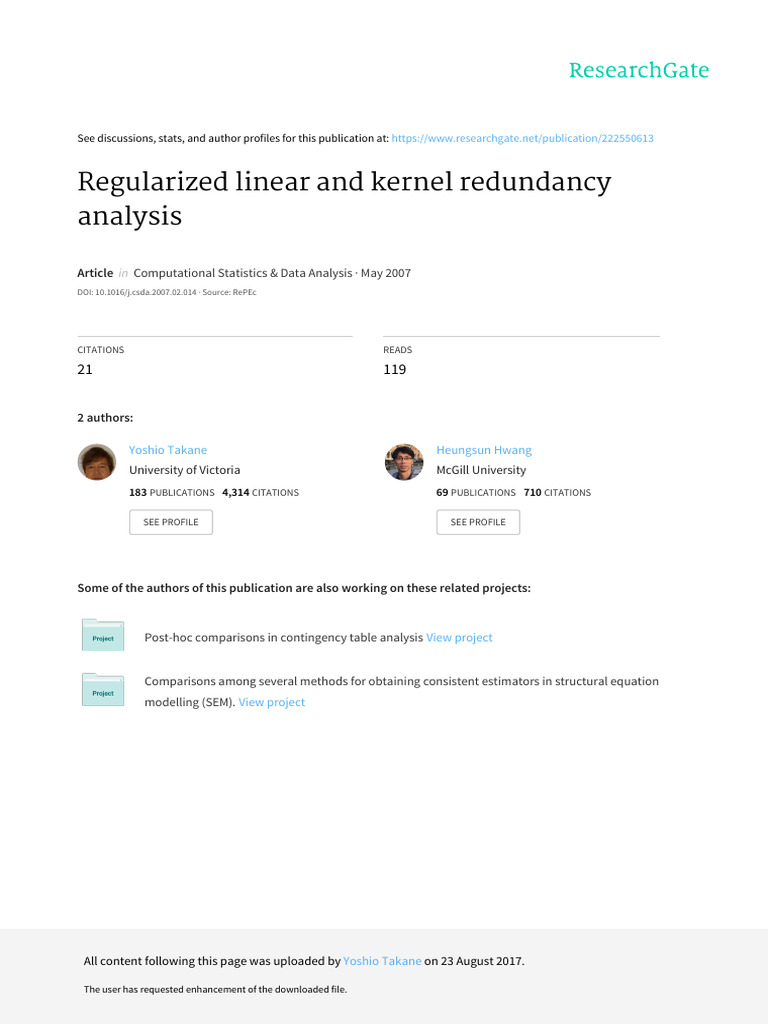 Regularized Redundancy Analysis Methods | PDF | Mean Squared Error ...