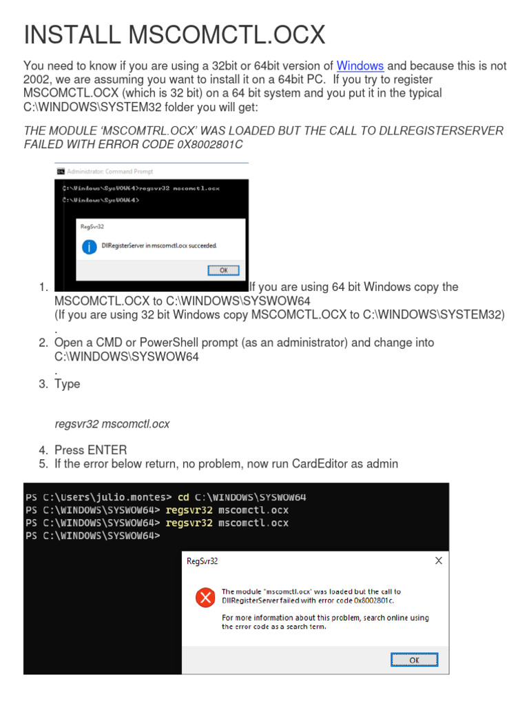 Install Mscomctl - Ocx | PDF
