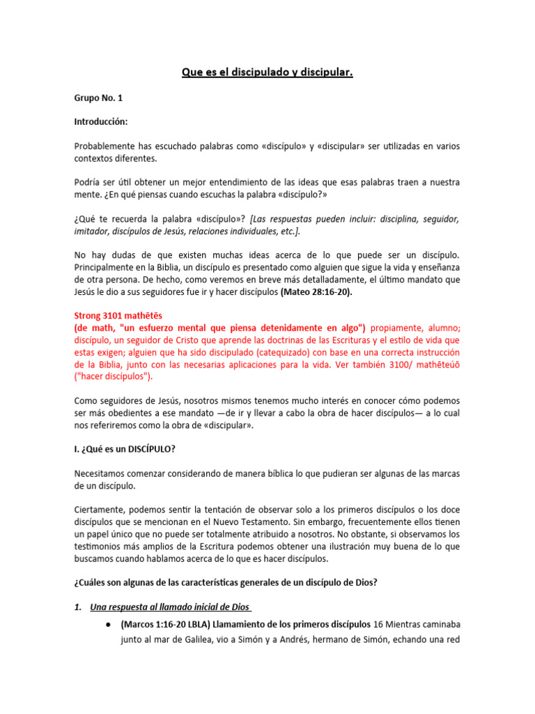 Características del Discipulado Cristiano | PDF | Cristo (título) | Jesús