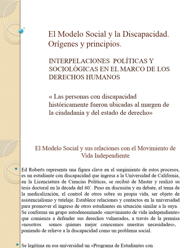 Modelo Social y Derechos Humanos en Discapacidad | PDF | Accesibilidad ...