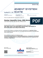 EPS SLC ISO 9001 - AS9100 Certificate