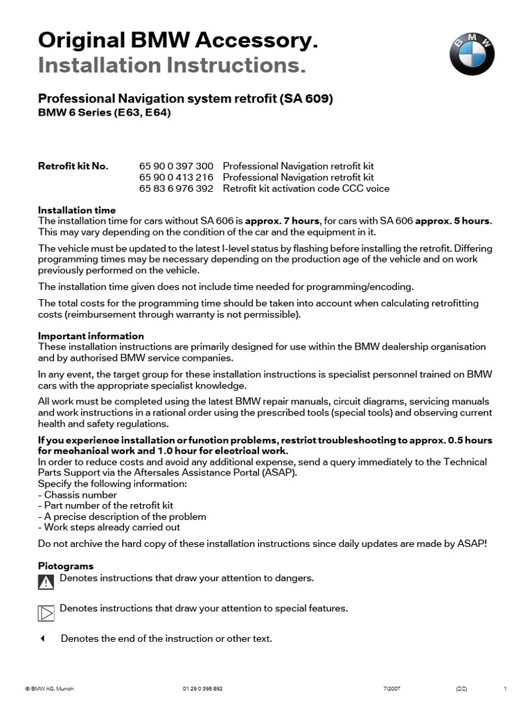 инструкция по установке ССС Е63, Е64 | PDF | Electrical Connector ...