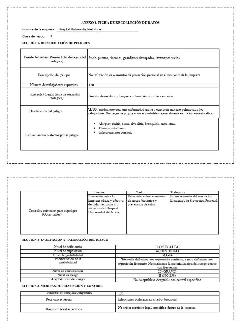 Ficha Recoleccion De Datos Inspeccion Descargar Gratis Pdf Alergia