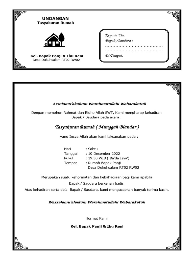 UNDANGAN TASYAKURAN RUMAH | PDF
