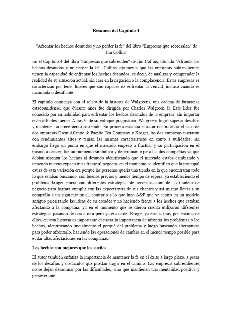 Resumen del Capítulo 4: Hechos y Fe | PDF | Business | Verdad