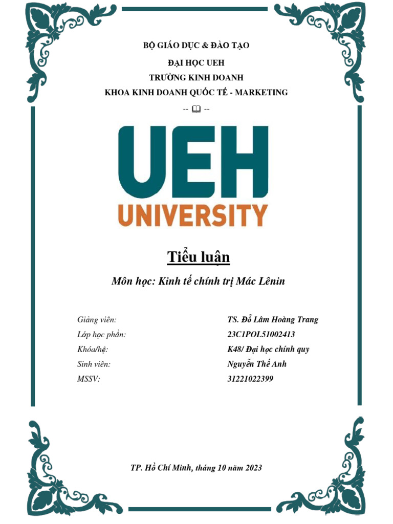 Bài Thi KTCT | PDF