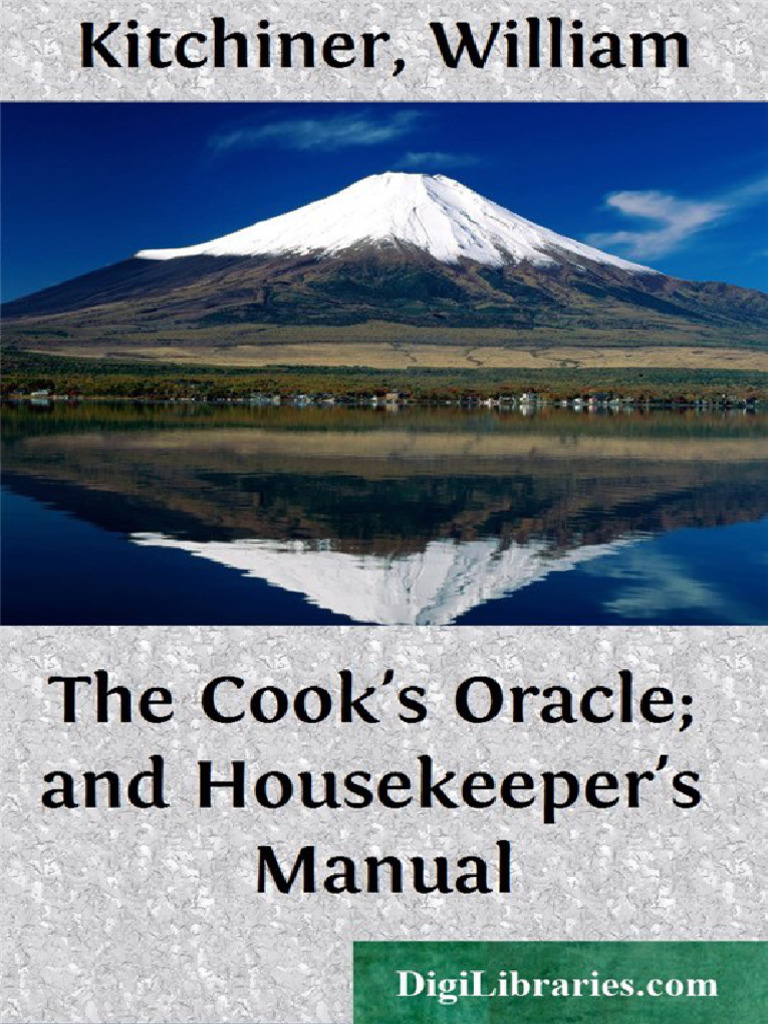 The Cooks Oracle and Housekeepers Manual PDF Cooking