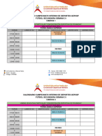 Calendario Juegos Internos - Fútbol Secundaria