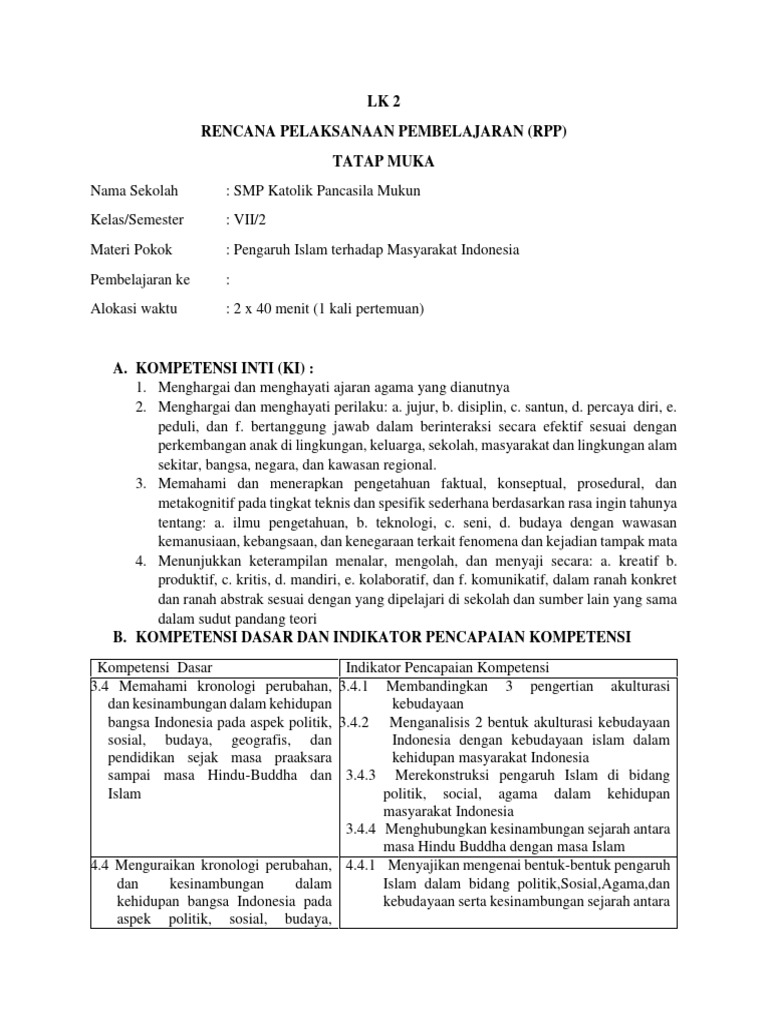 LK 2 Menyusun RPP | PDF | Karier & Perkembangan | Sains & Matematika