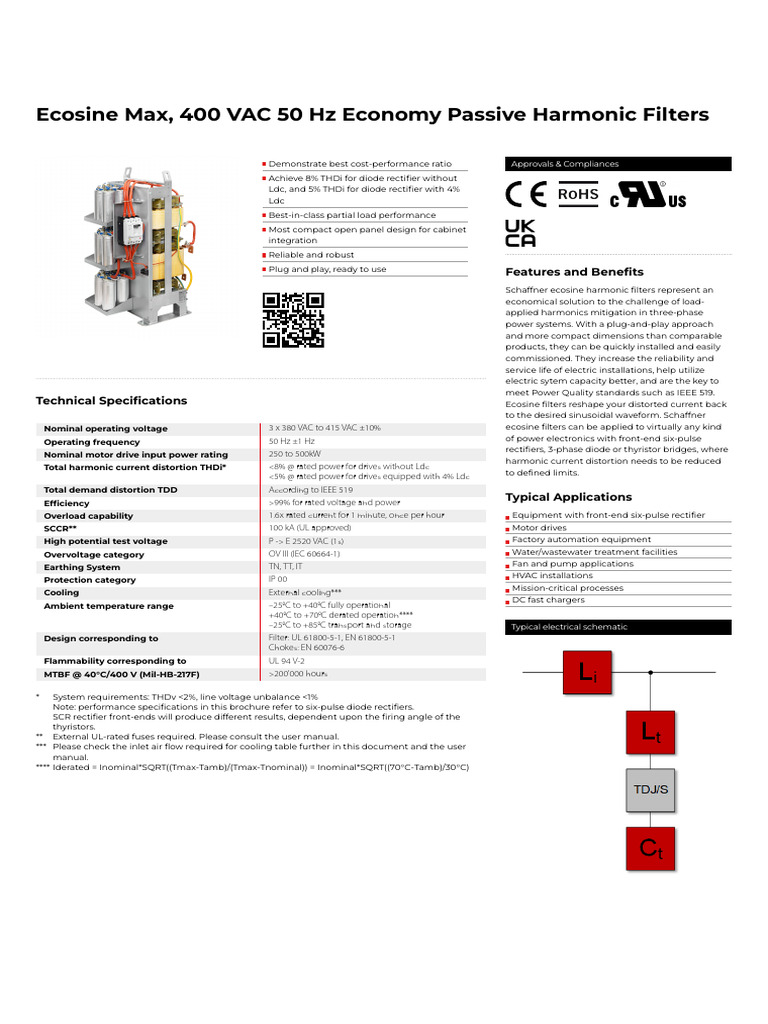 Schaffner Ecosine Max FN3471 Filters | PDF | Rectifier | Alternating ...