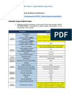 Actividad - Taller 2 - Ingreso Matriz Carga Inicial