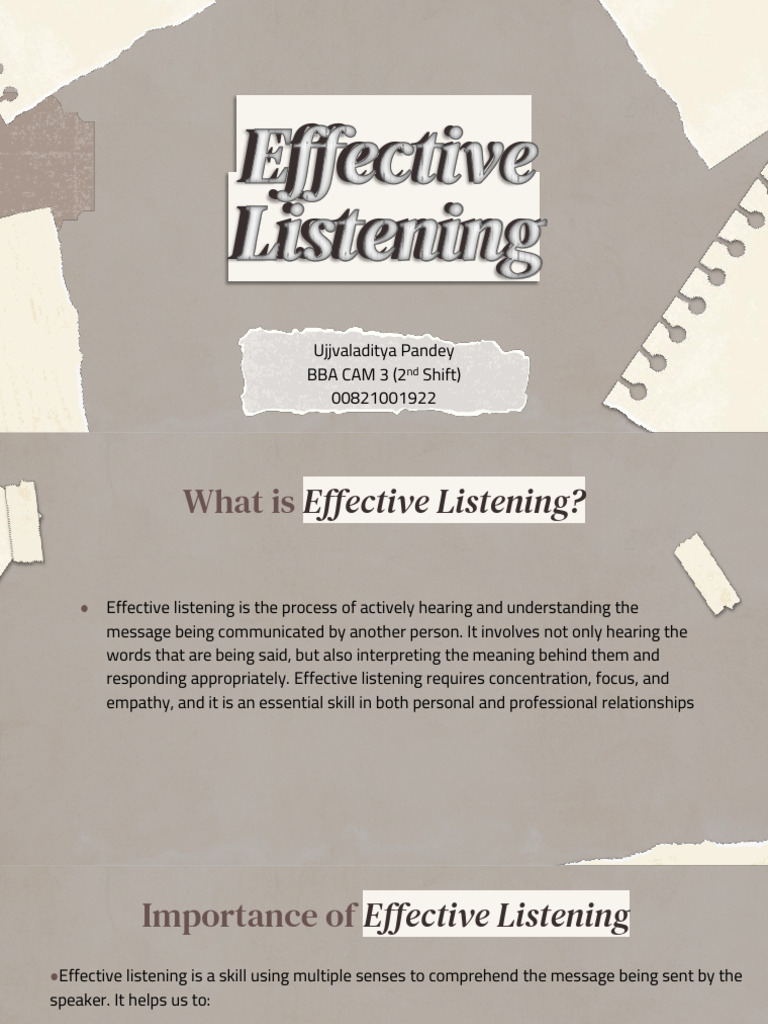 Mastering Effective Listening Skills | PDF | Attention | Knowledge