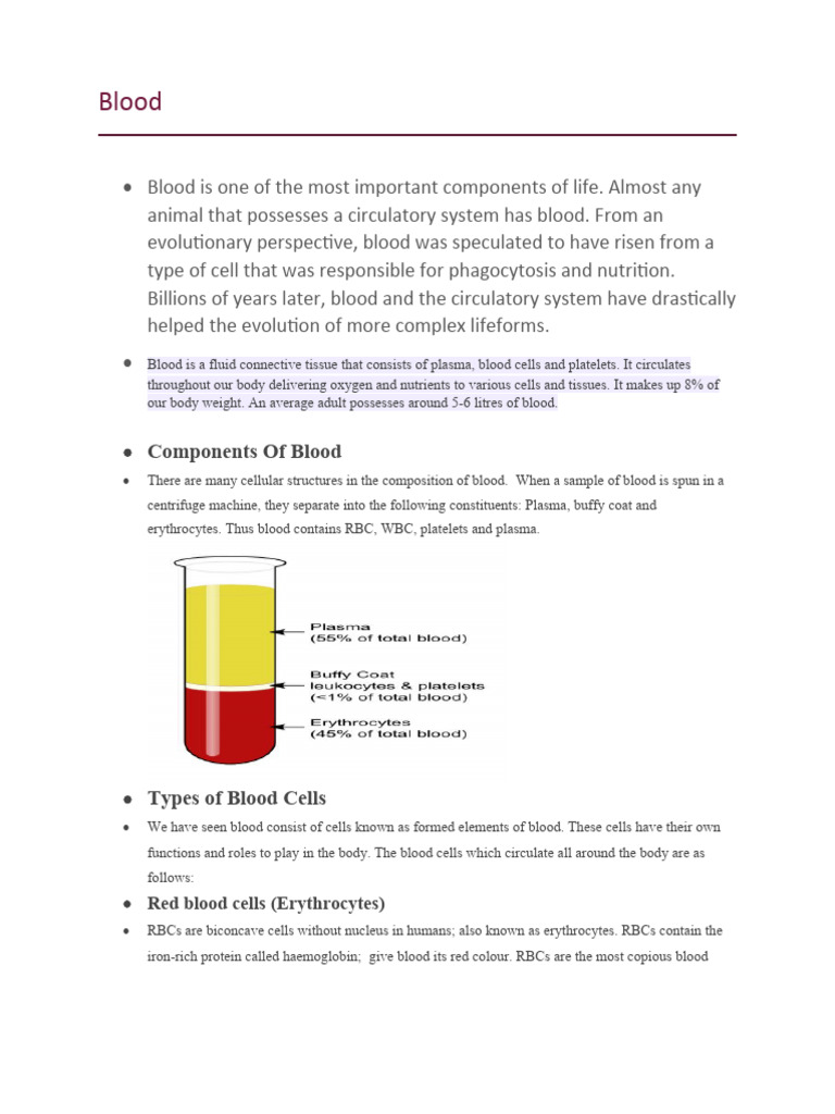 Blood Pdf Pdf White Blood Cell Capillary