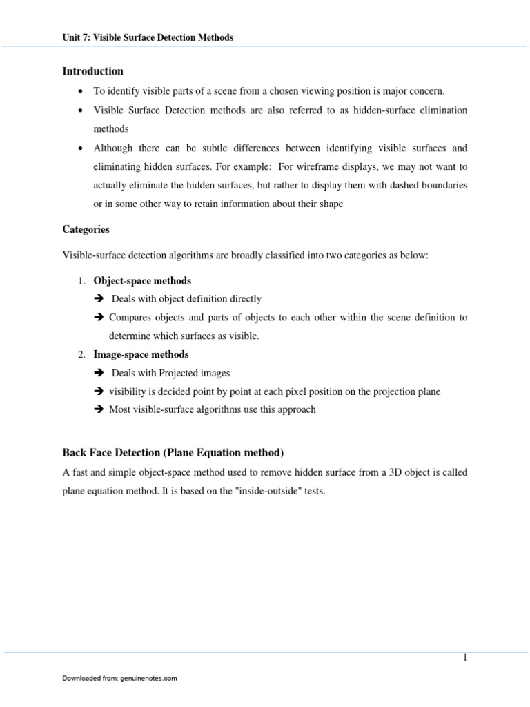 Visible Surface Detection Methods Explained | PDF | Applied Mathematics ...