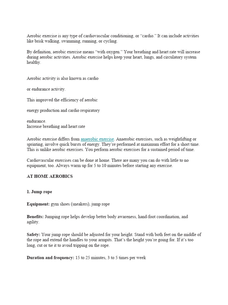 Aerobic Exercises Pdf Aerobic Exercise Swimming