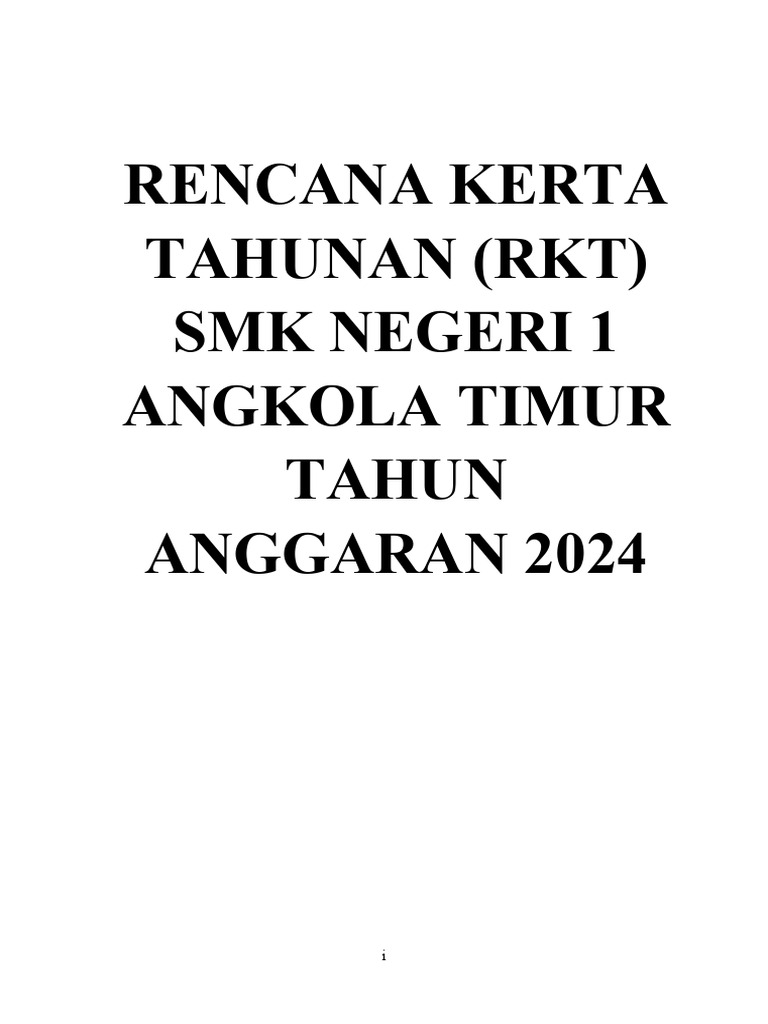 RKT SMK Negeri 1 Angkola Timur 2024 | PDF