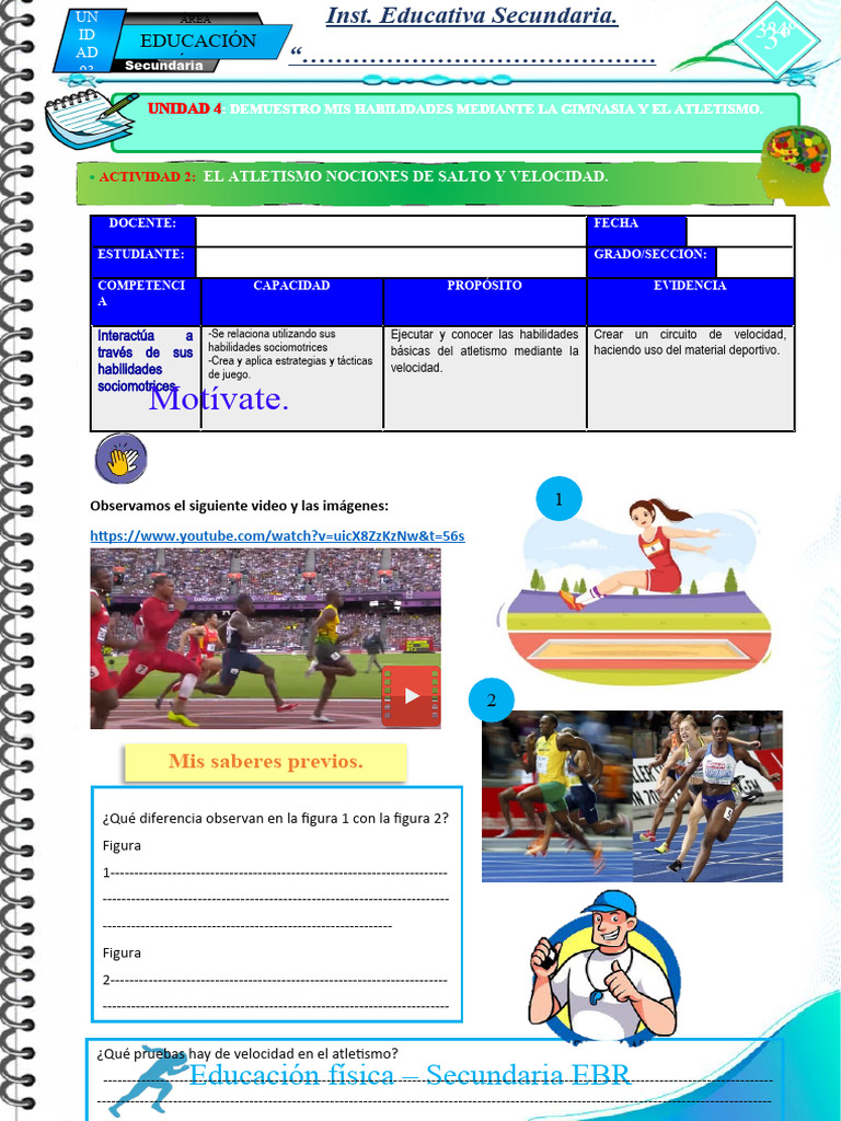 Habilidades de Atletismo en Educación Física | PDF | Deporte del atletismo