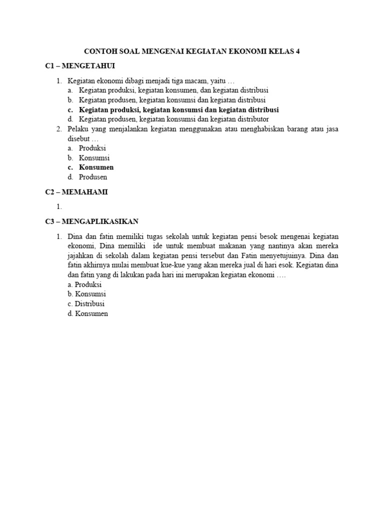 Baik, mari kita susun sebuah artikel komprehensif tentang contoh soal kegiatan ekonomi untuk kelas 4, lengkap dengan pembahasan dan penjelasannya.