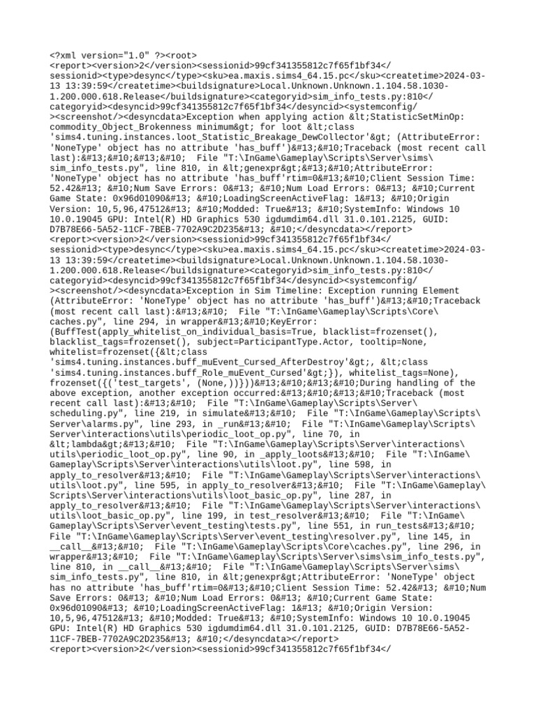 Sims 4 Desync Error Reports | PDF | Graphics Processing Unit ...