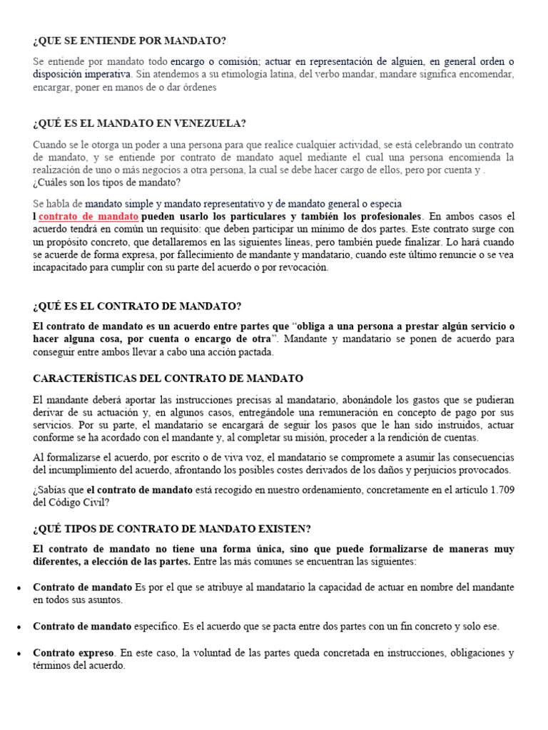 Topico Del Derecho Unidad V El Mandato | PDF | Justicia | Crimen y ...
