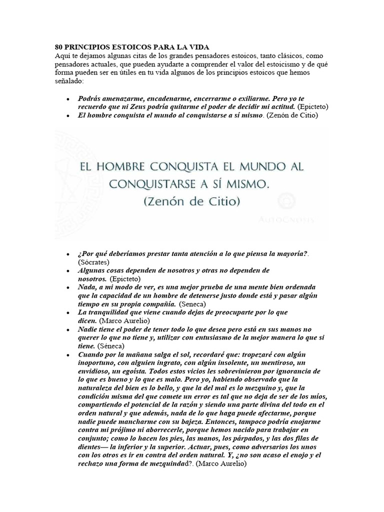 80 Principios Estoicos para la Vida | PDF | Estoicismo | Séneca El Joven