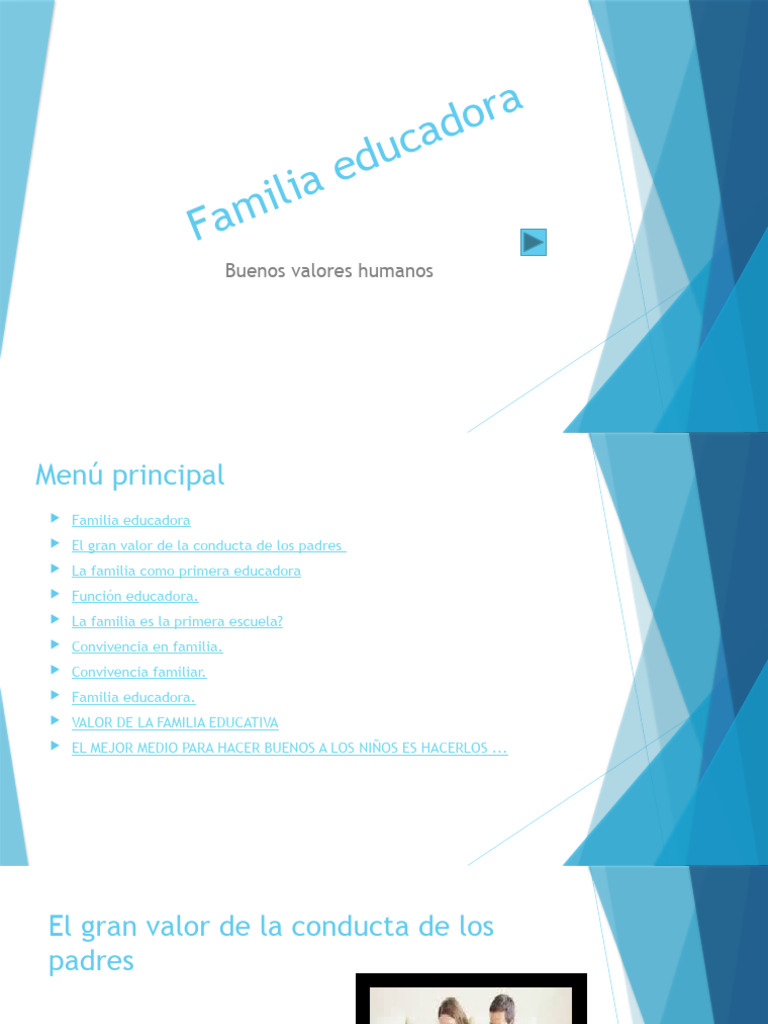 La Familia: Primera Escuela de Valores | PDF | Familia | Psicología Social