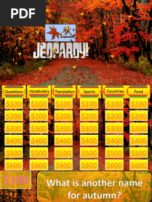 3 Autumn Jeopardy
