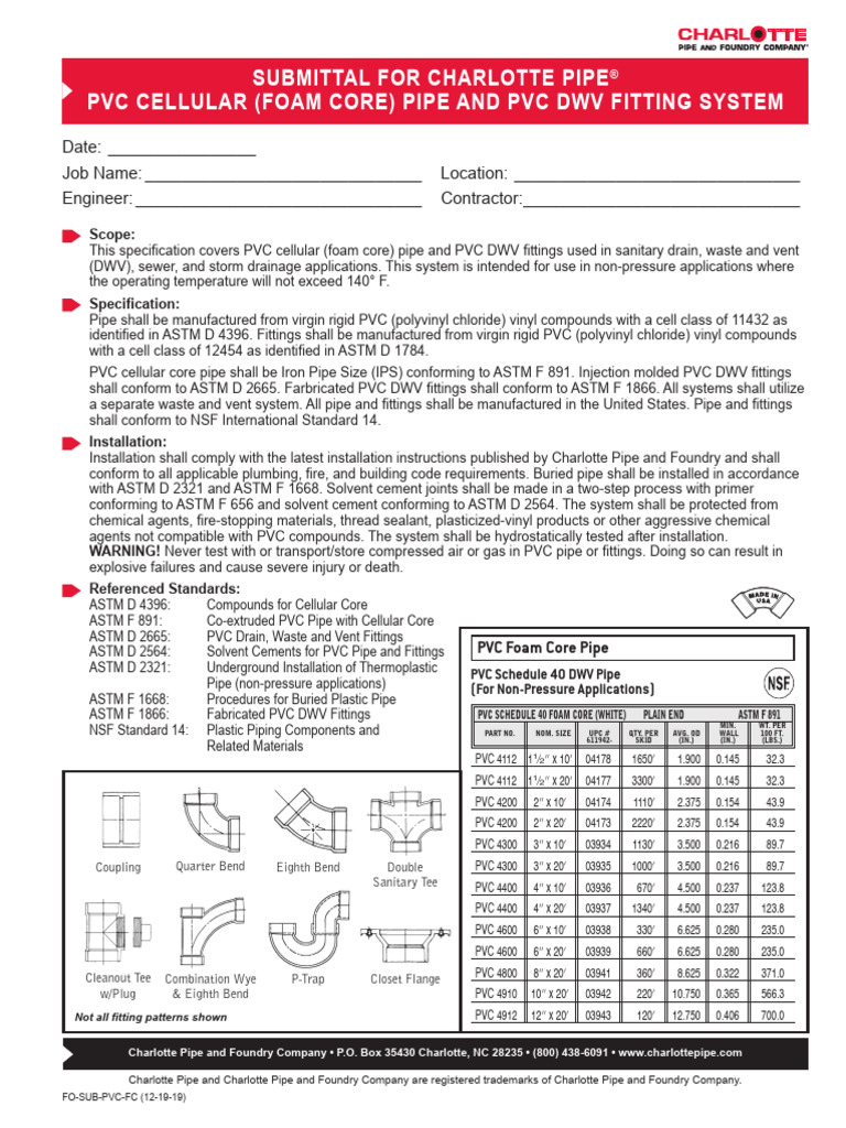 Specification | PDF | Plumbing | Polyvinyl Chloride