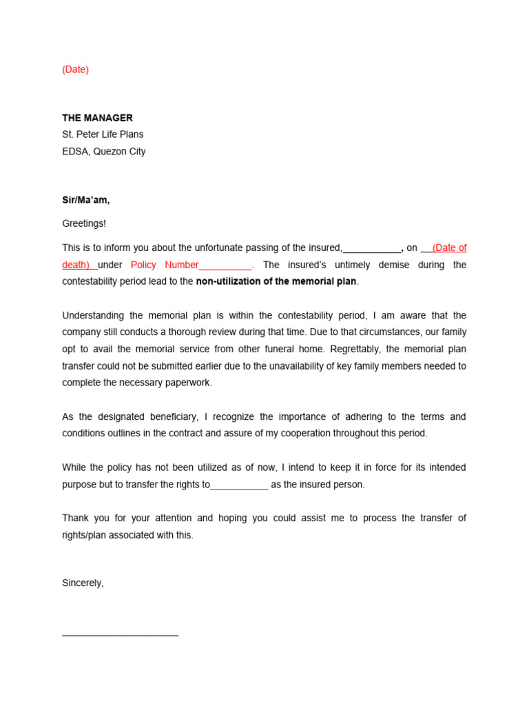 Letter Request To Transfer ST Peter | PDF