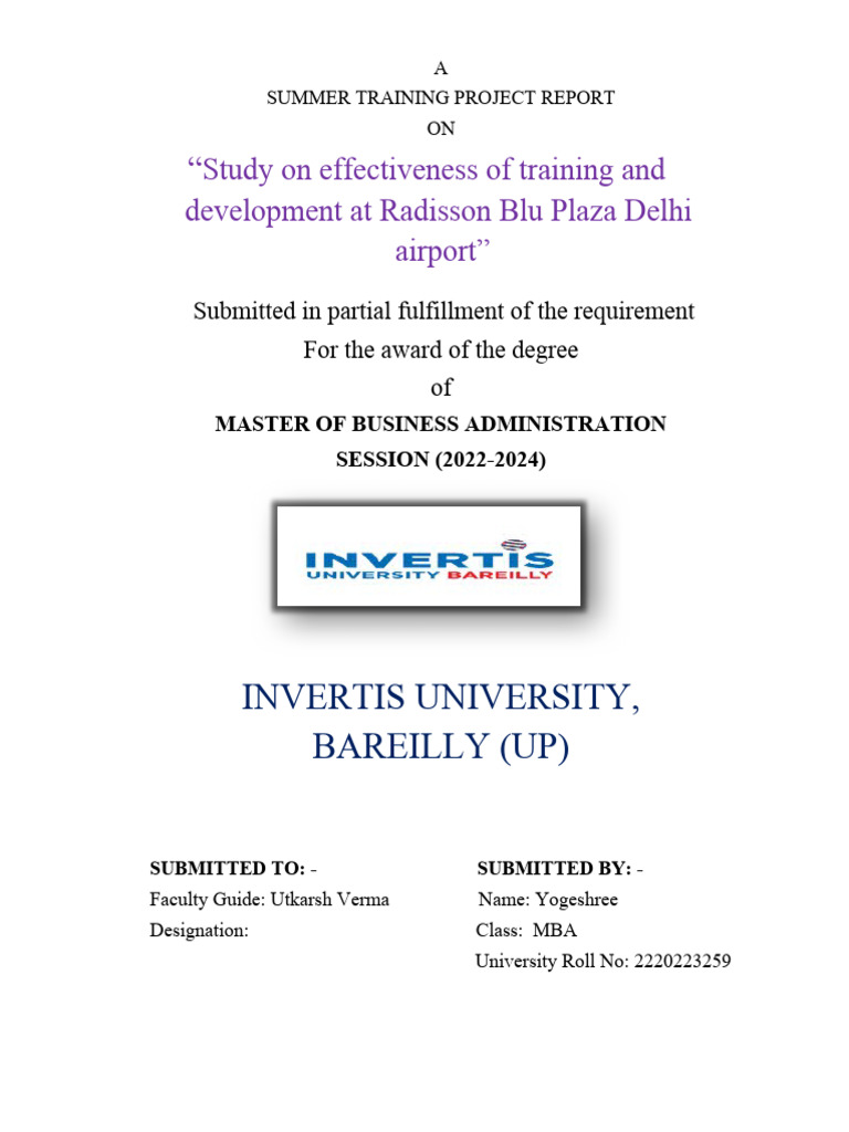 Effectiveness of Hotel Training Programs | PDF